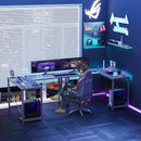 L Shaped Gaming Desk,Gray - Supfirm