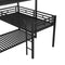 L-shaped Metal Triple Twin Size Bunk Bed, Black(OLD SKU:SM000605AAB) - Supfirm