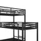 L-shaped Metal Triple Twin Size Bunk Bed, Black(OLD SKU:SM000605AAB) - Supfirm