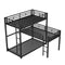 L-shaped Metal Triple Twin Size Bunk Bed, Black(OLD SKU:SM000605AAB) - Supfirm