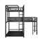 L-shaped Metal Triple Twin Size Bunk Bed, Black(OLD SKU:SM000605AAB) - Supfirm