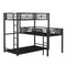 L-shaped Metal Triple Twin Size Bunk Bed, Black(OLD SKU:SM000605AAB) - Supfirm