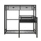 L-shaped Metal Triple Twin Size Bunk Bed, Black(OLD SKU:SM000605AAB) - Supfirm