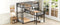 L-shaped Metal Triple Twin Size Bunk Bed, Black(OLD SKU:SM000605AAB) - Supfirm