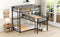 L-shaped Metal Triple Twin Size Bunk Bed, Black(OLD SKU:SM000605AAB) - Supfirm