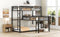 L-shaped Metal Triple Twin Size Bunk Bed, Black(OLD SKU:SM000605AAB) - Supfirm