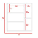 Supfirm Labelle Medicine Cabinet With Mirror, Five Internal Shelves, Single Door -Pine - Supfirm