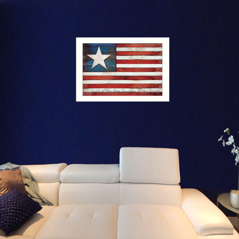 Supfirm "Land of the Free" By Marla Rae, Printed Wall Art, Ready To Hang Framed Poster, White Frame - Supfirm