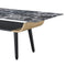 Landon Coffee Table with Glass Black Marble Texture Top and Bent Wood Design - Supfirm