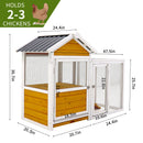 Large outdoor chicken coop Wooden chicken coop, duck coop with nest box, bird cage, rabbit cage - waterproof PVC board ( yellow brown gradient 80 ") - Supfirm