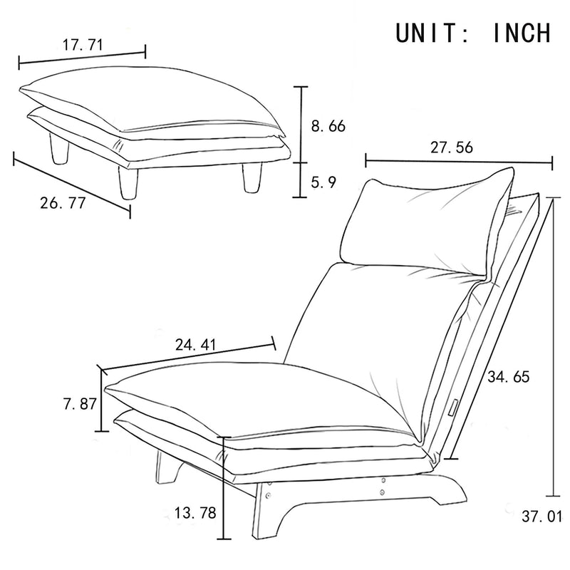 Lazy sofa balcony leisure chair bedroom sofa chair foldable reclining chair leisure single sofa functional chair - Supfirm