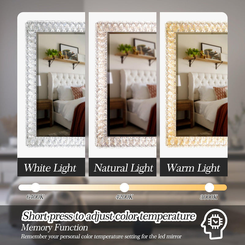 LED Crystal Mirror Light With Dimmable Lights - Supfirm