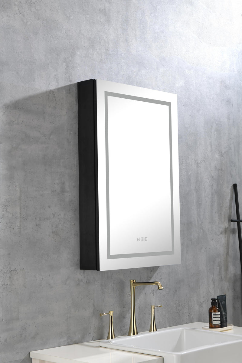 LED Lighted Bathroom Medicine Cabinet with Mirror, Surface Lighted Medicine Cabinet,Dimmable,Adjustable Shelves,Intelligent Switch Medicine Cabinet, Aluminum Frame, - Supfirm