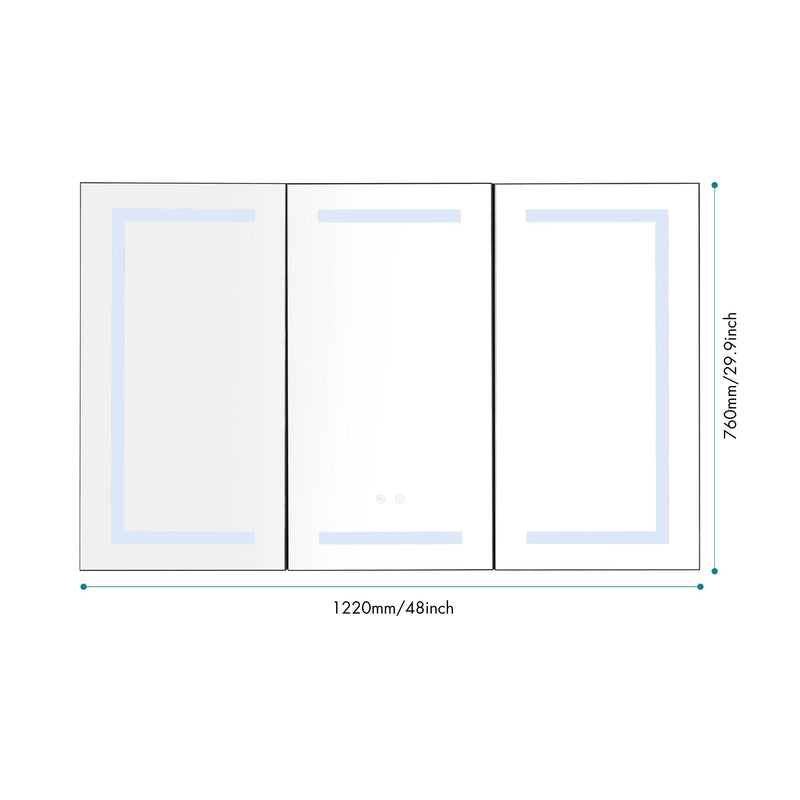 Supfirm LED Mirror Medicine Cabinet with Lights, Dimmer, Defogger, Clock, Temp Display - Supfirm