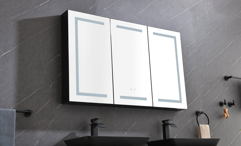 Supfirm LED Mirror Medicine Cabinet with Lights, Dimmer, Defogger, Clock, Temp Display - Supfirm