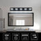 LED Modern Black Vanity Lights, 5-Lights Acrylic Matte Black Bathroom Vanity Lights Over Mirror - Supfirm