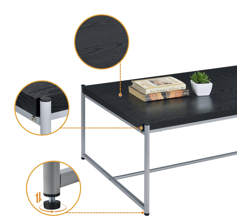 Lennox 3 Piece Black Coffee and End Table Set - Supfirm