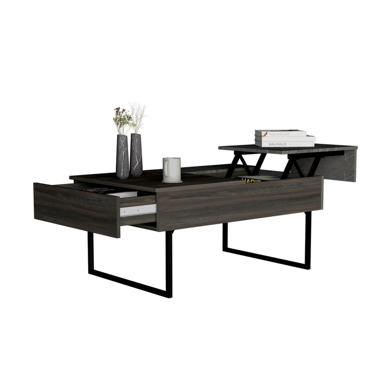 Lift Top Coffee Table 2 Dazza, One Drawer, Carbon Espresso / Onyx Finish - Supfirm