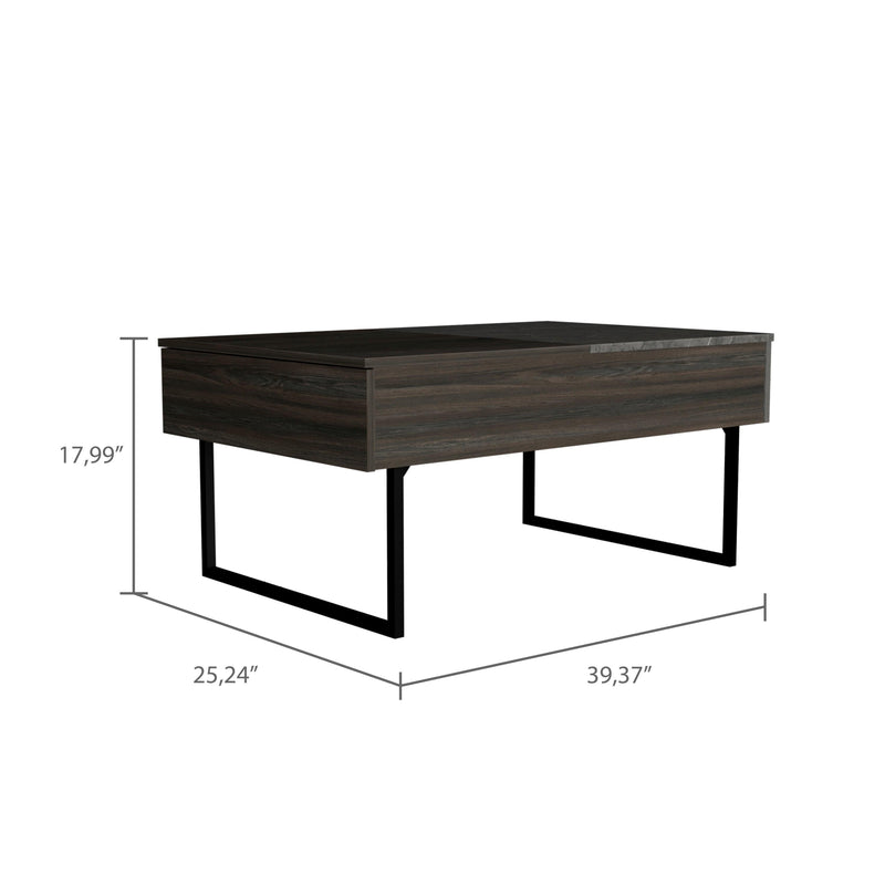 Lift Top Coffee Table 2 Dazza, One Drawer, Carbon Espresso / Onyx Finish - Supfirm