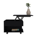 Lift Top Coffee Table Mercuri, Casters, Black Wengue Finish - Supfirm