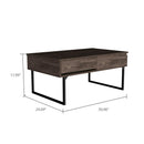 Lift Top Coffee Table With Drawer Vezu, Dark Walnut Finish - Supfirm