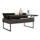 Lift Top Coffee Table Wuzz, Two Legs, Two Shelves, Carbon Espresso / Black Wengue Finish - Supfirm