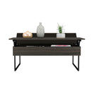 Lift Top Coffee Table Wuzz, Two Legs, Two Shelves, Carbon Espresso / Black Wengue Finish - Supfirm