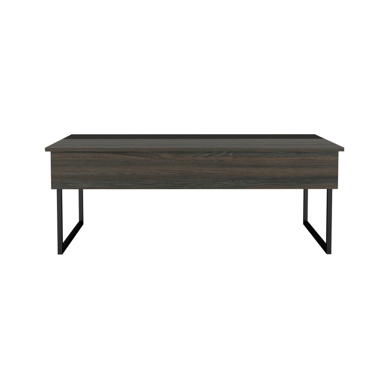 Lift Top Coffee Table Wuzz, Two Legs, Two Shelves, Carbon Espresso / Black Wengue Finish - Supfirm