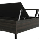 Lift Top Coffee Table Wuzz, Two Legs, Two Shelves, Carbon Espresso / Black Wengue Finish - Supfirm