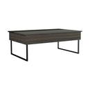 Lift Top Coffee Table Wuzz, Two Legs, Two Shelves, Carbon Espresso / Black Wengue Finish - Supfirm