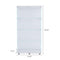 Lighted Two Door Glass Cabinet Glass Display Cabinet with 4 Shelves, White - Supfirm