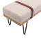 Linen Fabric soft cushion Upholstered solid wood frame Rectangle bed bench with powder coating metal legs ,Entryway footstool - Supfirm