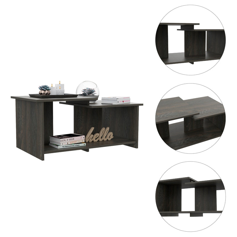 Linlock 1-Shelf Coffee Table Black Wengue - Supfirm