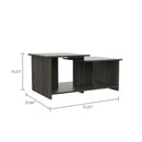 Linlock 1-Shelf Coffee Table Black Wengue - Supfirm