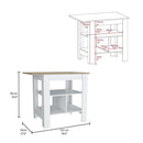 Lisbon Kitchen Island, 3-Tier Shelf and Large Workstation - Supfirm