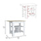 Lisbon Kitchen Island, 3-Tier Shelf and Large Workstation - Supfirm