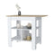 Lisbon Kitchen Island, 3-Tier Shelf and Large Workstation - Supfirm