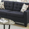 Living Room Furniture 2pc Sofa Set Black Polyfiber Tufted Sofa Loveseat w Pillows Cushion Couch Solid pine - Supfirm