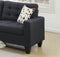 Living Room Furniture 2pc Sofa Set Black Polyfiber Tufted Sofa Loveseat w Pillows Cushion Couch Solid pine - Supfirm