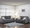 Living Room Furniture 2pc Sofa Set Blue Grey Polyfiber Tufted Sofa Loveseat w Pillows Cushion Couch Solid pine - Supfirm