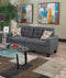 Living Room Furniture 2pc Sofa Set Blue Grey Polyfiber Tufted Sofa Loveseat w Pillows Cushion Couch Solid pine - Supfirm