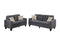 Living Room Furniture 2pc Sofa Set Blue Grey Polyfiber Tufted Sofa Loveseat w Pillows Cushion Couch Solid pine - Supfirm