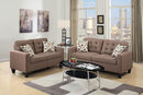 Living Room Furniture 2pc Sofa Set Light Coffee Polyfiber Tufted Sofa Loveseat w Pillows Cushion Couch Solid pine - Supfirm