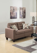 Living Room Furniture 2pc Sofa Set Light Coffee Polyfiber Tufted Sofa Loveseat w Pillows Cushion Couch Solid pine - Supfirm