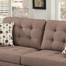 Living Room Furniture 2pc Sofa Set Light Coffee Polyfiber Tufted Sofa Loveseat w Pillows Cushion Couch Solid pine - Supfirm