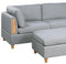 Living Room Furniture 5pc Modular Sofa Set Light Grey Dorris Fabric Couch 2x Corner Wedges 1x Armless Chair And 2x Ottoman - Supfirm