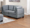 Living Room Furniture Corner Wedge Grey Linen Like Fabric 1pc Cushion Wedge Sofa Wooden Legs - Supfirm