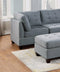 Living Room Furniture Tufted Corner Wedge Grey Linen Like Fabric 1pc Cushion Nail heads Wedge Sofa Wooden Legs - Supfirm