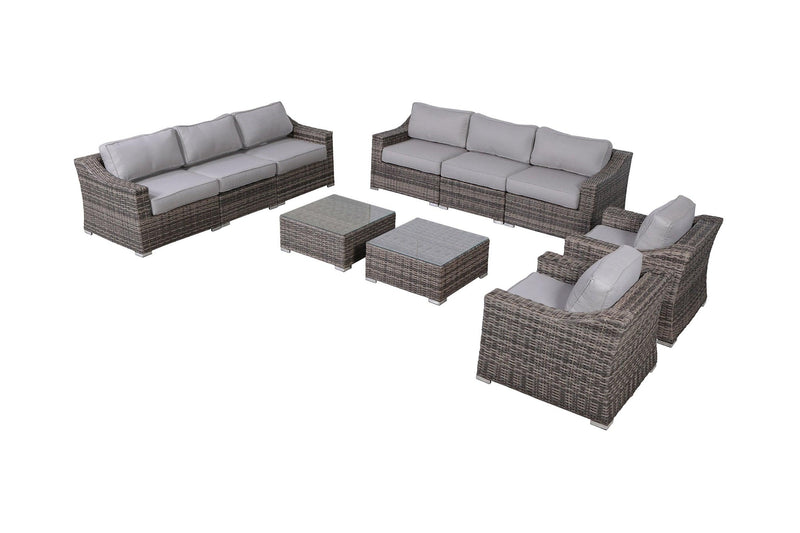 Living Source International Wicker Fully Assembled 8 - Person Seating Group with Cushions - Supfirm