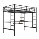 Loft Bed with Desk and Shelf , Space Saving Design,Full,Black(OLD SKU:MF199506AAB) - Supfirm